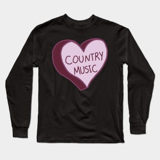 Country Music Purple Heart Long Sleeve T-Shirt